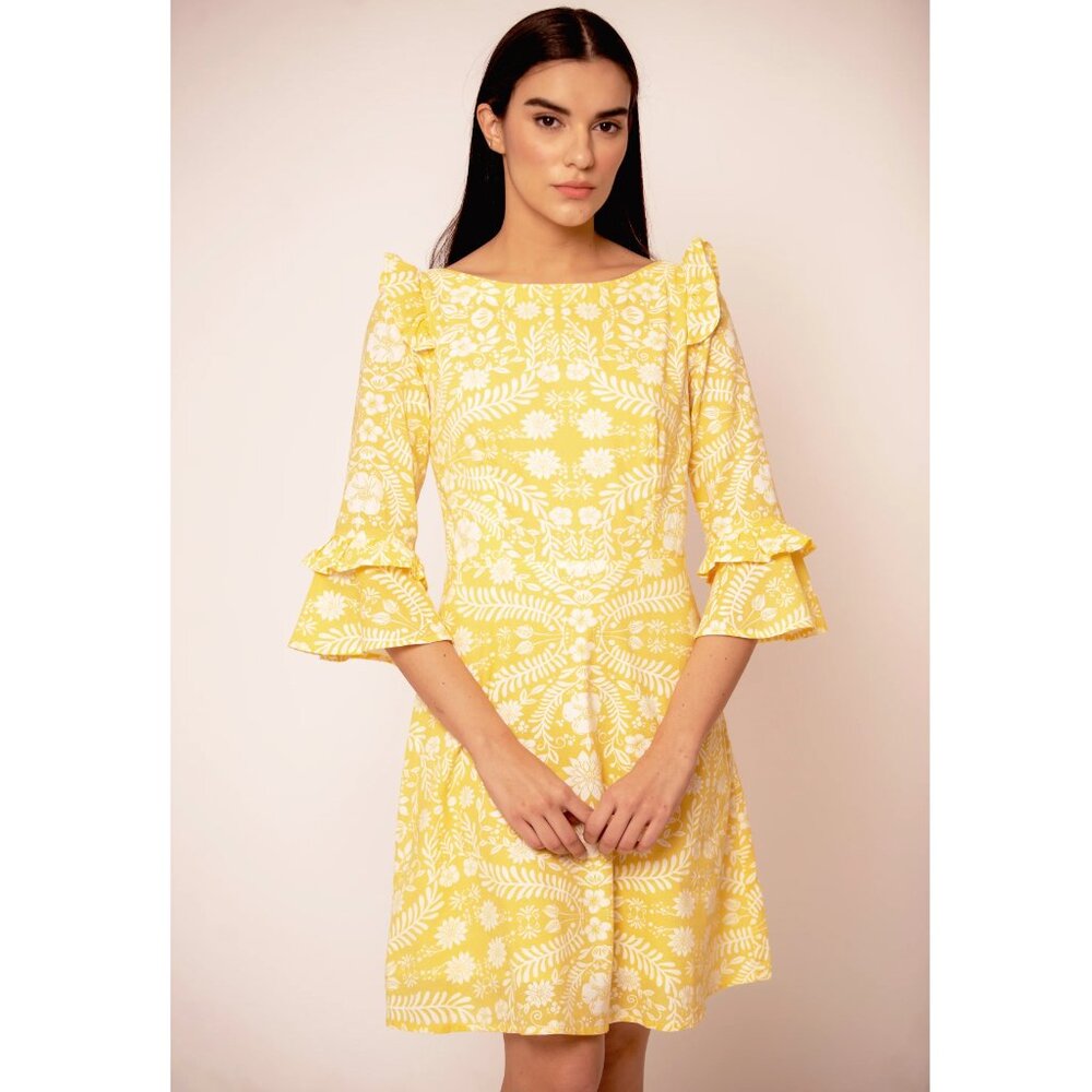NWOT Beyond by Vera 1797 Coco Dress in Paradiso Yellow